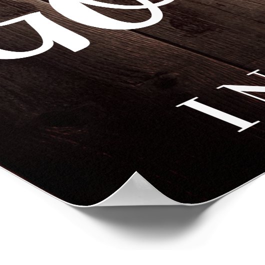 Rustic Paw Drukt Aangepaste foto van voetstuk Poster (Hoek)