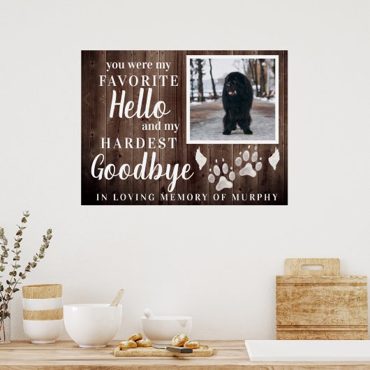 Rustic Paw Drukt Aangepaste foto van voetstuk Poster (Keuken)