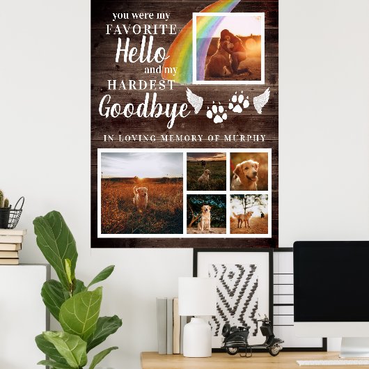 Rustic Paw Drukt Aangepaste foto van voetstuk Poster (Thuiskantoor)