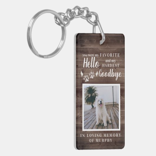 Rustic Paw Drukt Aangepaste foto van voetstuk Sleutelhanger (Voorkant Links)