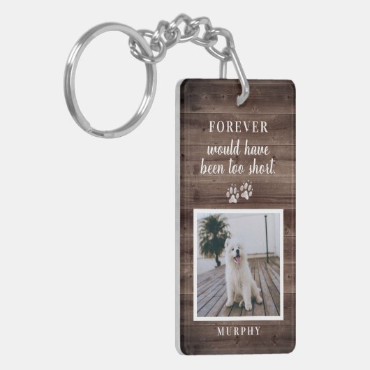 Rustic Paw Drukt Aangepaste foto van voetstuk Sleutelhanger (Voorkant Links)