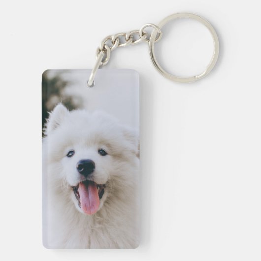 Rustic Paw Drukt Aangepaste foto van voetstuk Sleutelhanger (achterkant)