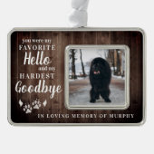 Rustic Paw Drukt Aangepaste foto van voetstuk Verzilverd Omlijst Ornament (Voorkant)