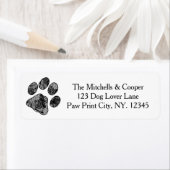 Rustic Paw Print Return Address Label (Insitu)