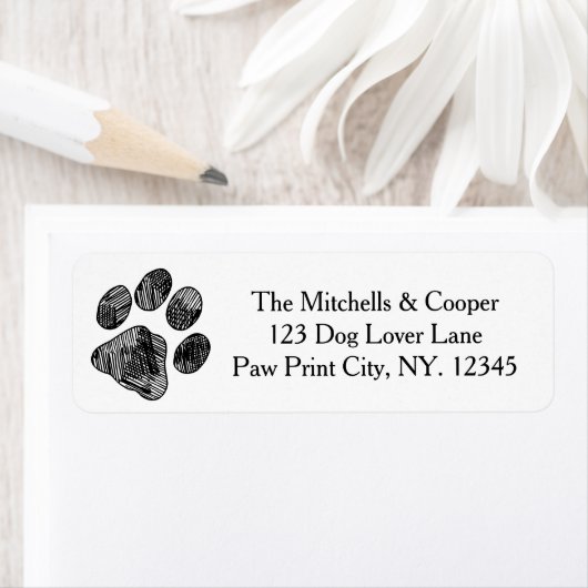 Rustic Paw Print Return Address Label (Insitu)