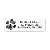 Rustic Paw Print Return Address Label (Voorkant)