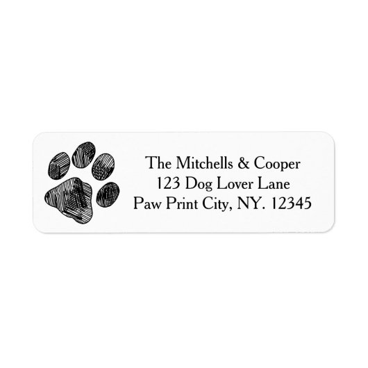 Rustic Paw Print Return Address Label (Voorkant)