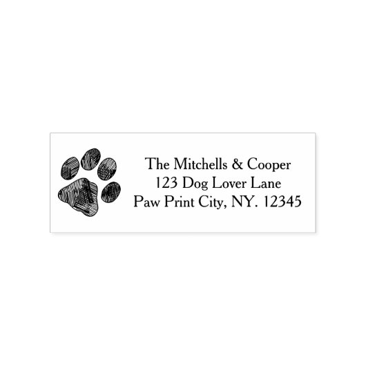 Rustic Paw Print Return-adres Rubberstempel (Afrduk)