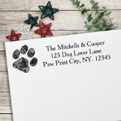 Rustic Paw Print Return-adres Zelfinktende Stempel