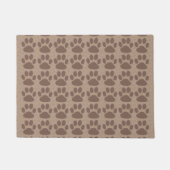 Rustic Paws Paw Print Pattern Brown Deurmat (Voorkant)