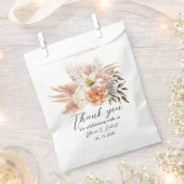 Rustic Peach Bloemen Wedding Favoriet Tas Bedankzakje (Geknipt)