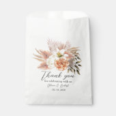 Rustic Peach Bloemen Wedding Favoriet Tas Bedankzakje (Voorkant)