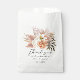 Rustic Peach Bloemen Wedding Favoriet Tas Bedankzakje