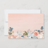 Rustic Peach Botanic Floral RSVP met Maaltijdkeuze Kaartje (Achterkant)