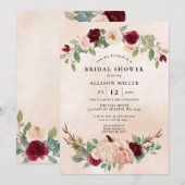 Rustic Peach Bourgondië Pumpkins Herfst Vrijgezell Kaart (Voorkant / Achterkant)