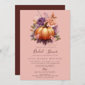 Rustic Peach Bourgondië Pumpkins Herfst Vrijgezell Kaart (Voorkant / Achterkant)