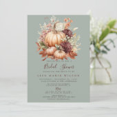 Rustic Peach Bourgondië Pumpkins Herfst Vrijgezell Kaart (Staand voorkant)