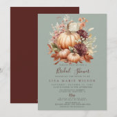 Rustic Peach Bourgondië Pumpkins Herfst Vrijgezell Kaart (Voorkant / Achterkant)