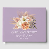 Rustic Peach bruiloft gastenboek (Voorkant)