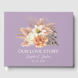 Rustic Peach bruiloft gastenboek