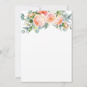 Rustic Peach Coral Garden Rozen Floral Wedding Kaart (Achterkant)