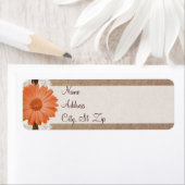 Rustic Peach Daisy Flower Return-adreslabels Etiket (Insitu)