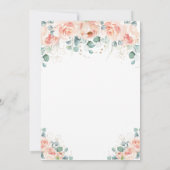 Rustic Peach Floral Calligraphy Greenery Wedding Kaart (Achterkant)