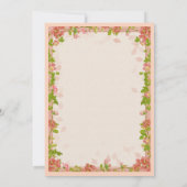 Rustic Peach Floral Lijst Islamic Muslim Wedding Kaart (Achterkant)