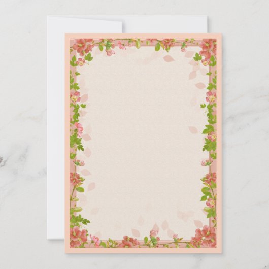 Rustic Peach Floral Lijst Islamic Muslim Wedding Kaart (Achterkant)