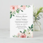 Rustic Peach Floral Photo Collage QR Code Weddensc Kaart (Staand voorkant)