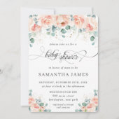 Rustic Peach Floral Rozen Greenery Baby shower Kaart (Voorkant)