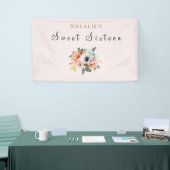 Rustic Peach Flower Sweet 16 Banner (Beurs)