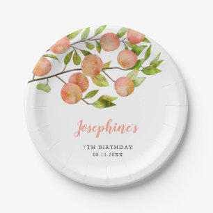 Rustic Peach Girl Birthday Party Papieren Bordje