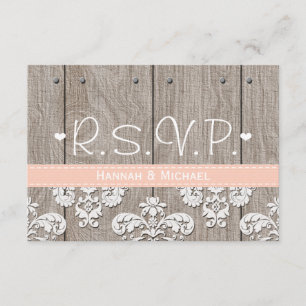 Rustic Peach Hydrangea Wedding RSVP-reactiekaart RSVP Kaartje