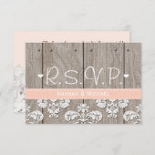 Rustic Peach Hydrangea Wedding RSVP-reactiekaart RSVP Kaartje (Voorkant / Achterkant)