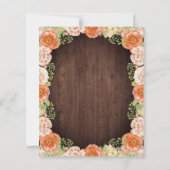 Rustic Peach Koral Floral Greenery valt mee (Achterkant)