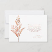 Rustic Peach Leaves Bouquet Wedding Bedankkaart (Achterkant)