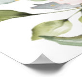 Rustic Peach roze Floral Leafy Baby shower Welkom Poster (Hoek)