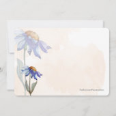 Rustic Peach Waterverf Paarse Daisy Wedding Kaart (Achterkant)