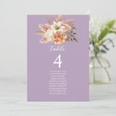 Rustic Peach Wedding Zitting Chart Kaart (Staand voorkant)
