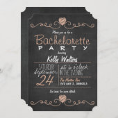 Rustic Peach & White Chalkboard vrijgezellenfeest Kaart (Voorkant / Achterkant)
