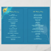 Rustic Peacock Blue Bi Fold Wedding Programs (Achterkant)