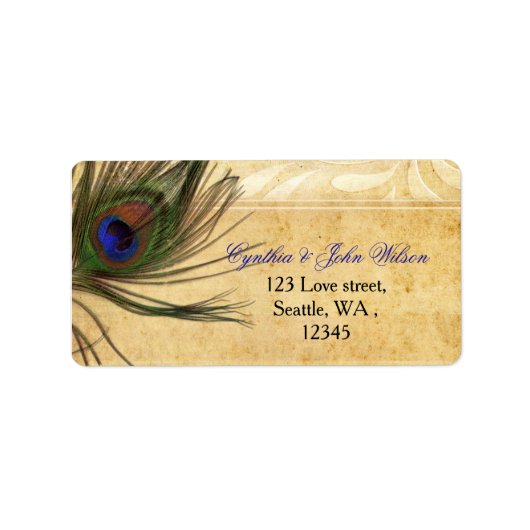 Rustic Peacock Ether return address label (Voorkant)