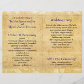 Rustic Peacock Feather bookfold Wedding programme (Achterkant)