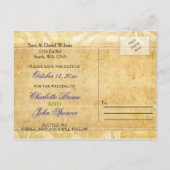 Rustic Peacock Feather bruiloft behalve de datum Aankondigingskaart (Achterkant)