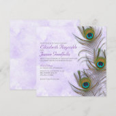 Rustic Peacock Feather Wedding Invitations Kaart (Voorkant / Achterkant)