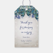 Rustic Peacock Navy Rustic Luxe Cadeaulabel (Achterkant)