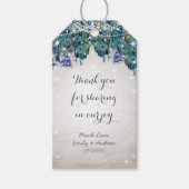 Rustic Peacock Navy Rustic Luxe Cadeaulabel (Voorkant)