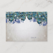 Rustic Peacock Navy Rustic Luxe Place Cards Plaatskaartje (Voorkant)