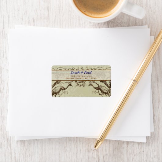 Rustic Peacock Return Address Label (Insitu)